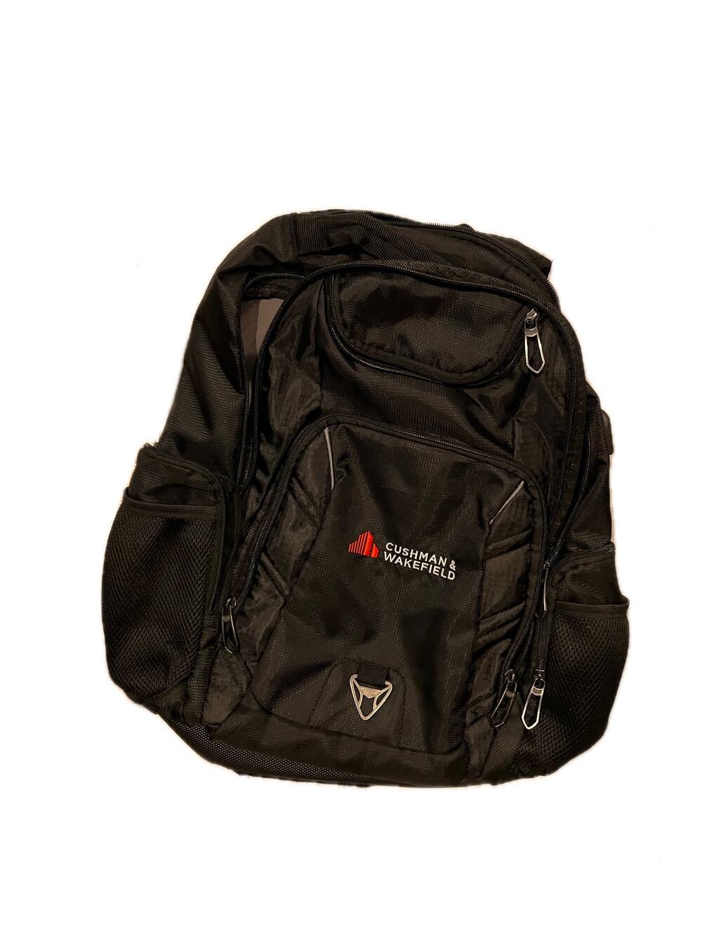Water Resistant 17" Laptop Backpack Black w Corp Logo